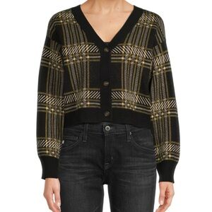 BCBG generation plaid cropped cardigan